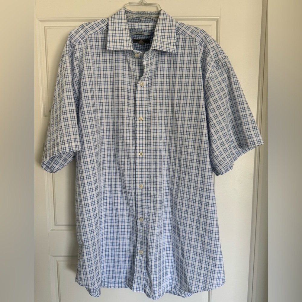 Johnston & Murphy Men’s Short Sleeve Button‎ Front 100% Cotton Printed Shirt XL